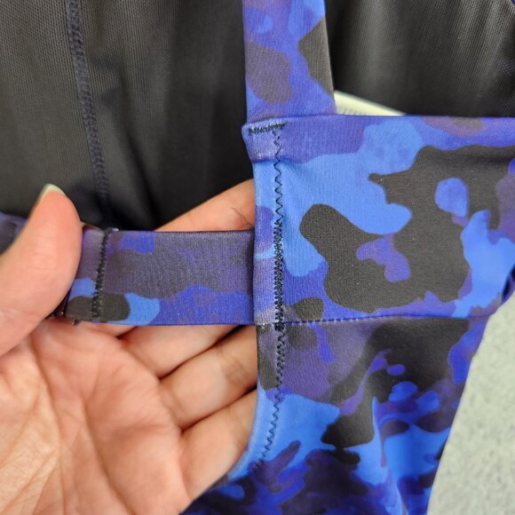 Athleta Tankini Womens 32 B/C Blue Camo Maldives Bra Cup Modest Swimsuit Top - Picture 8 of 16